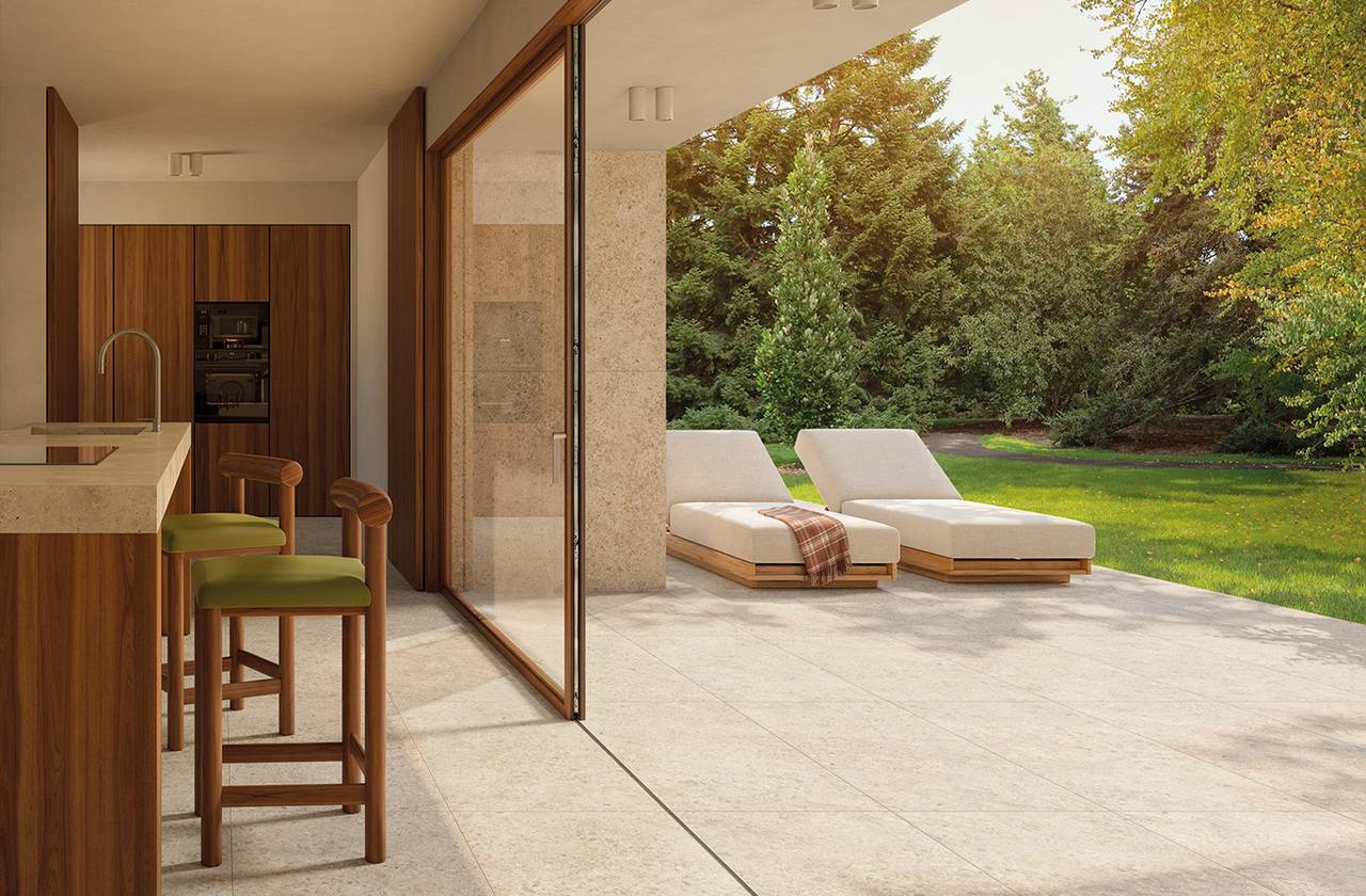 Room view Outdoor, created with tiles from the collection: MATERIA ECLETTICA – Beige