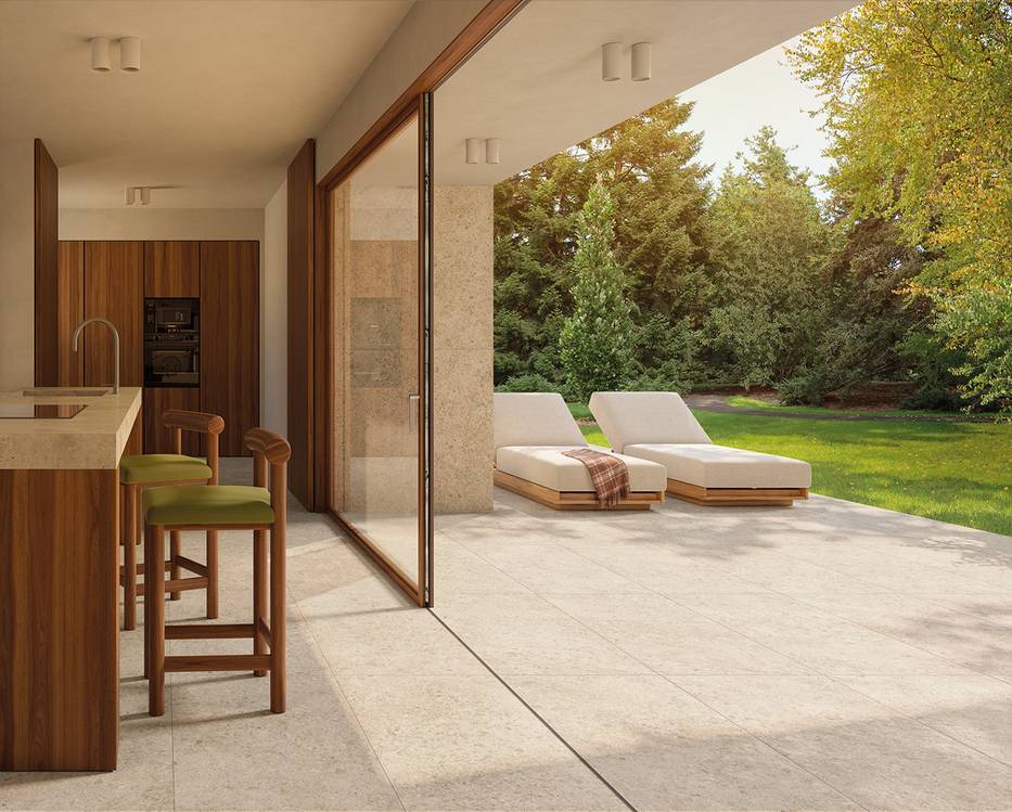 Room view Outdoor, created with tiles from the collection: MATERIA ECLETTICA – Beige