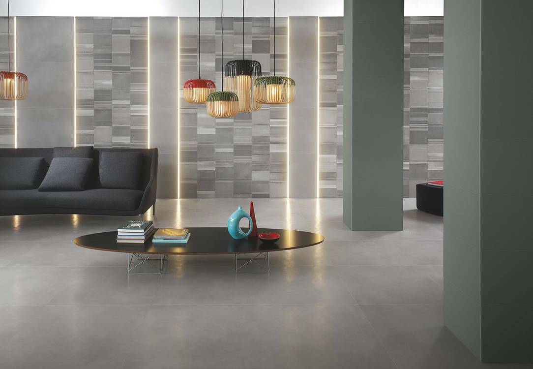 Imagen de ambiente , realizada con baldosas de la colección: MILANO&FLOOR – GRIS