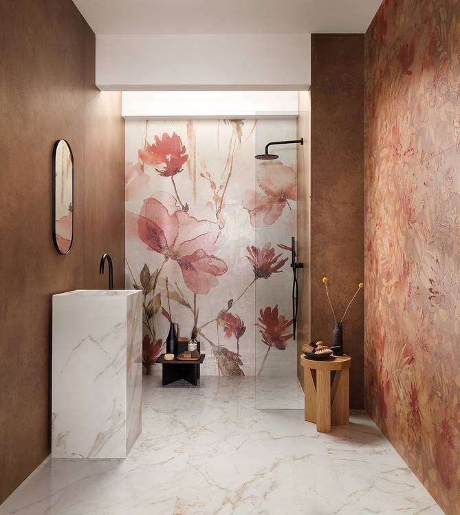 Imagen de ambiente , realizada con baldosas de la colección: FAP EXXTRA 80X160 – BROWN, BLANCO