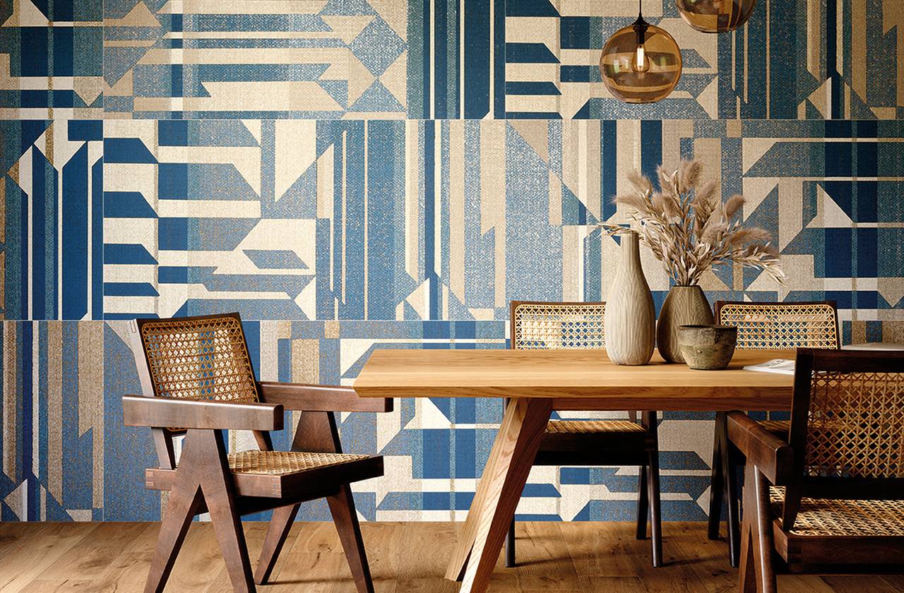 Raumabbildung Hous, gestaltet mit Fliesen aus der Kollektion: FAP MURALS – Blu, BEIGE