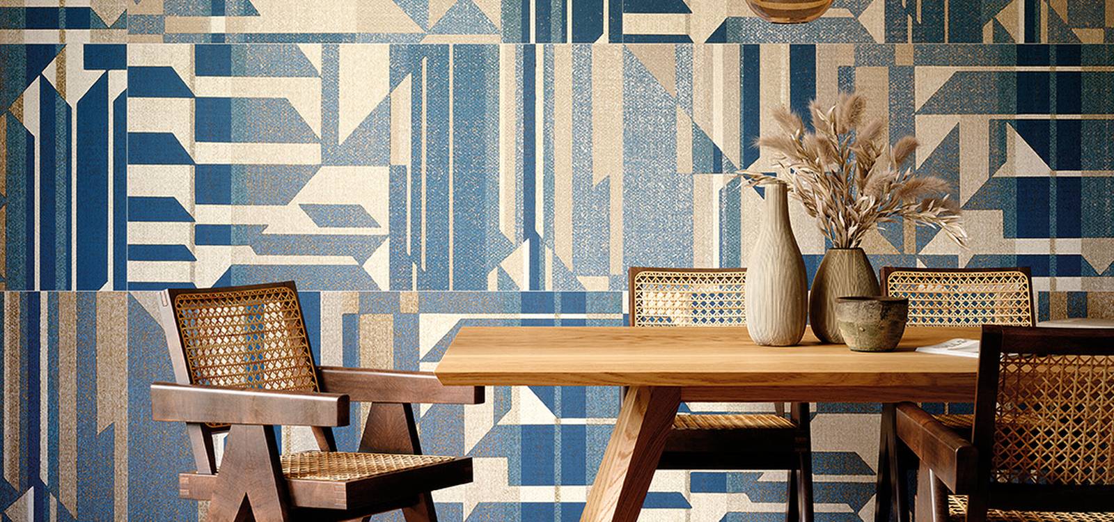 Immagine ambiente Casa, realizzato con piastrelle della collezione: FAP MURALS - Blu, Beige