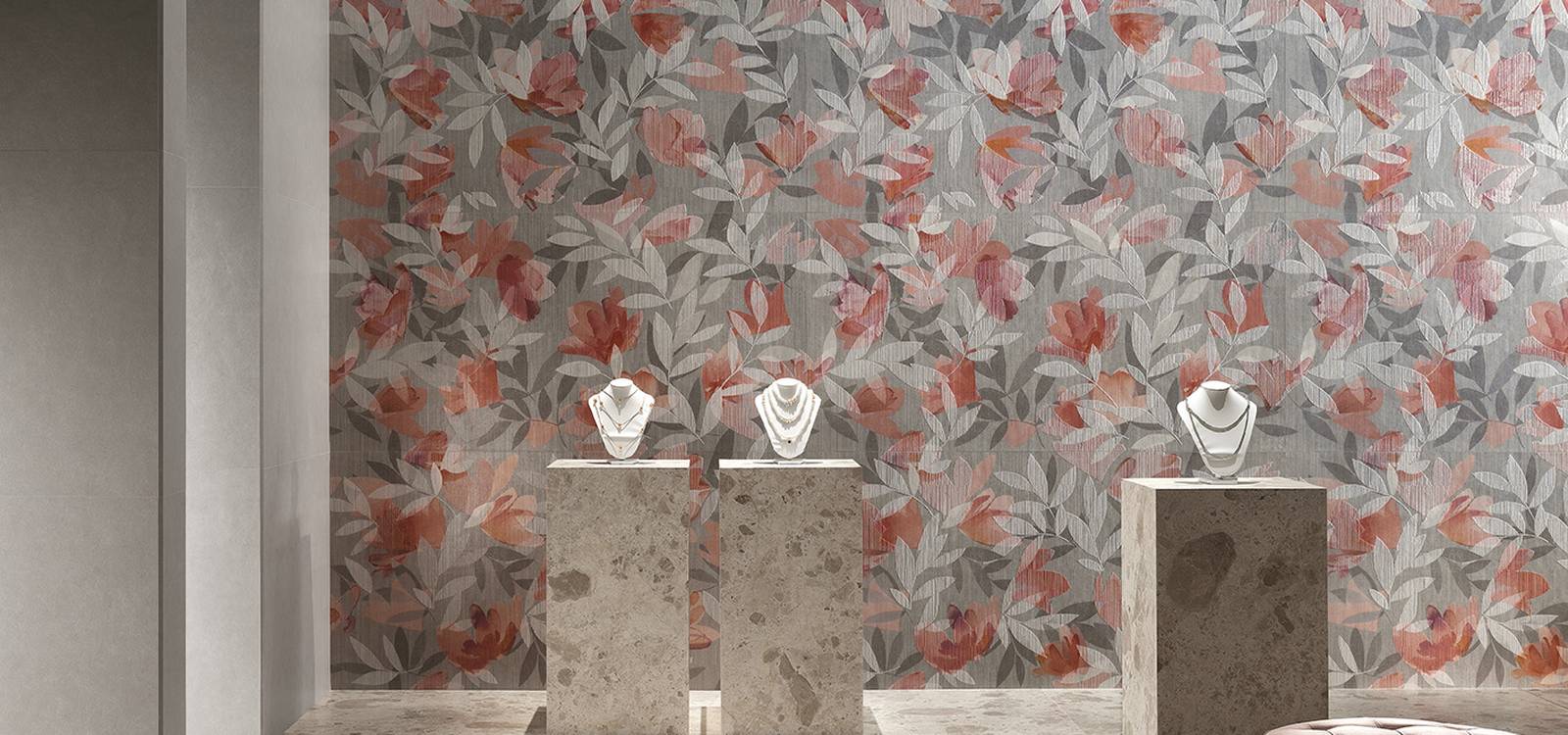 Imagen de ambiente Contrato, realizada con baldosas de la colección: FAP MURALS – Rojo