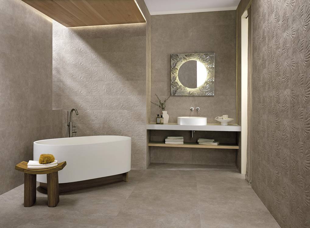 Imagen de ambiente Baño, realizada con baldosas de la colección: NOBU – GRIS