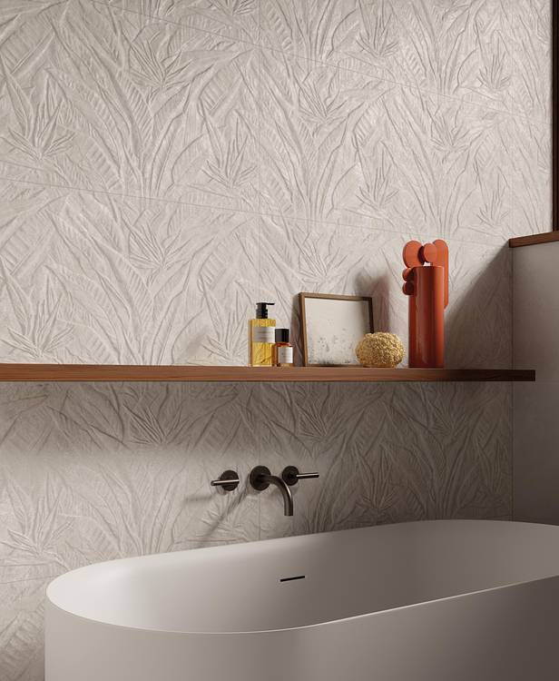 Imagen de ambiente Baño, realizada con baldosas de la colección: NOBU – BLANCO