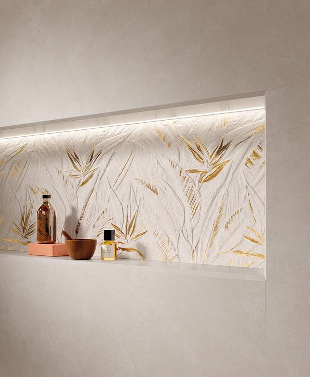 Imagen de ambiente Baño, realizada con baldosas de la colección: NOBU – BLANCO