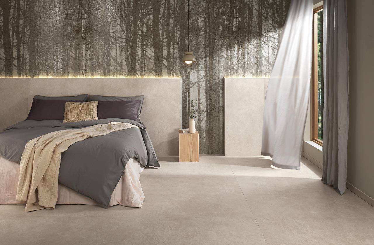 Raumabbildung Hous, gestaltet mit Fliesen aus der Kollektion: NOBU – Grün, WEISS