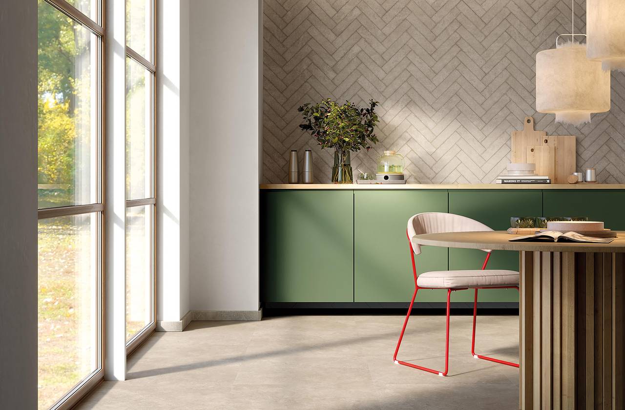 Интерьер Кухня, оформленный плиткой из коллекции: NOBU – СЕРЫЙ