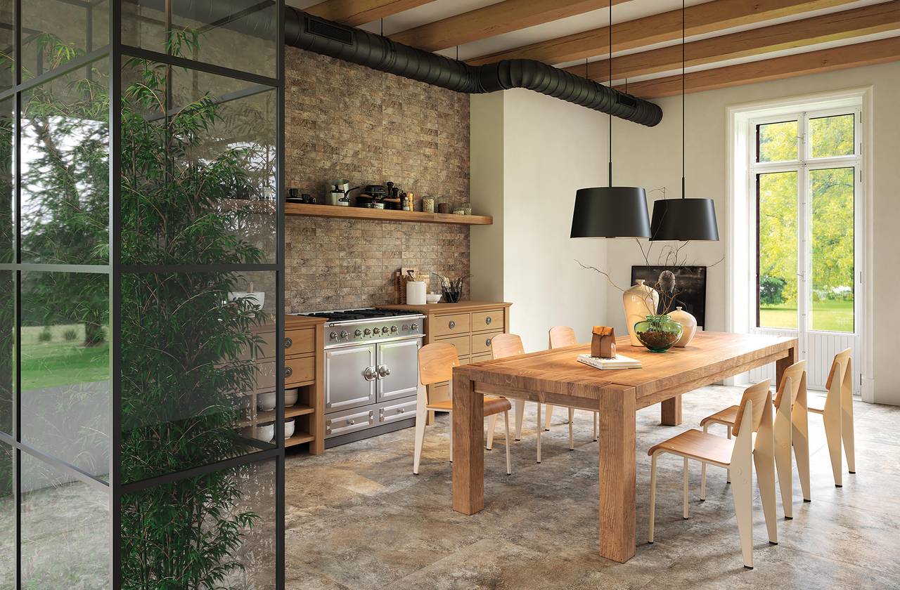 Интерьер Кухня, оформленный плиткой из коллекции: NOBU – BROWN