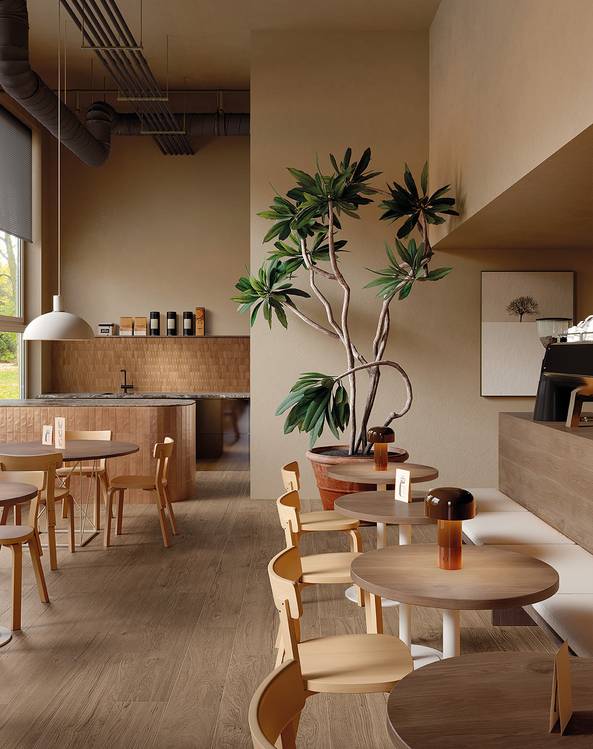 Imagen de ambiente Contrato, realizada con baldosas de la colección: PLEIN AIR – OTRAS, BROWN