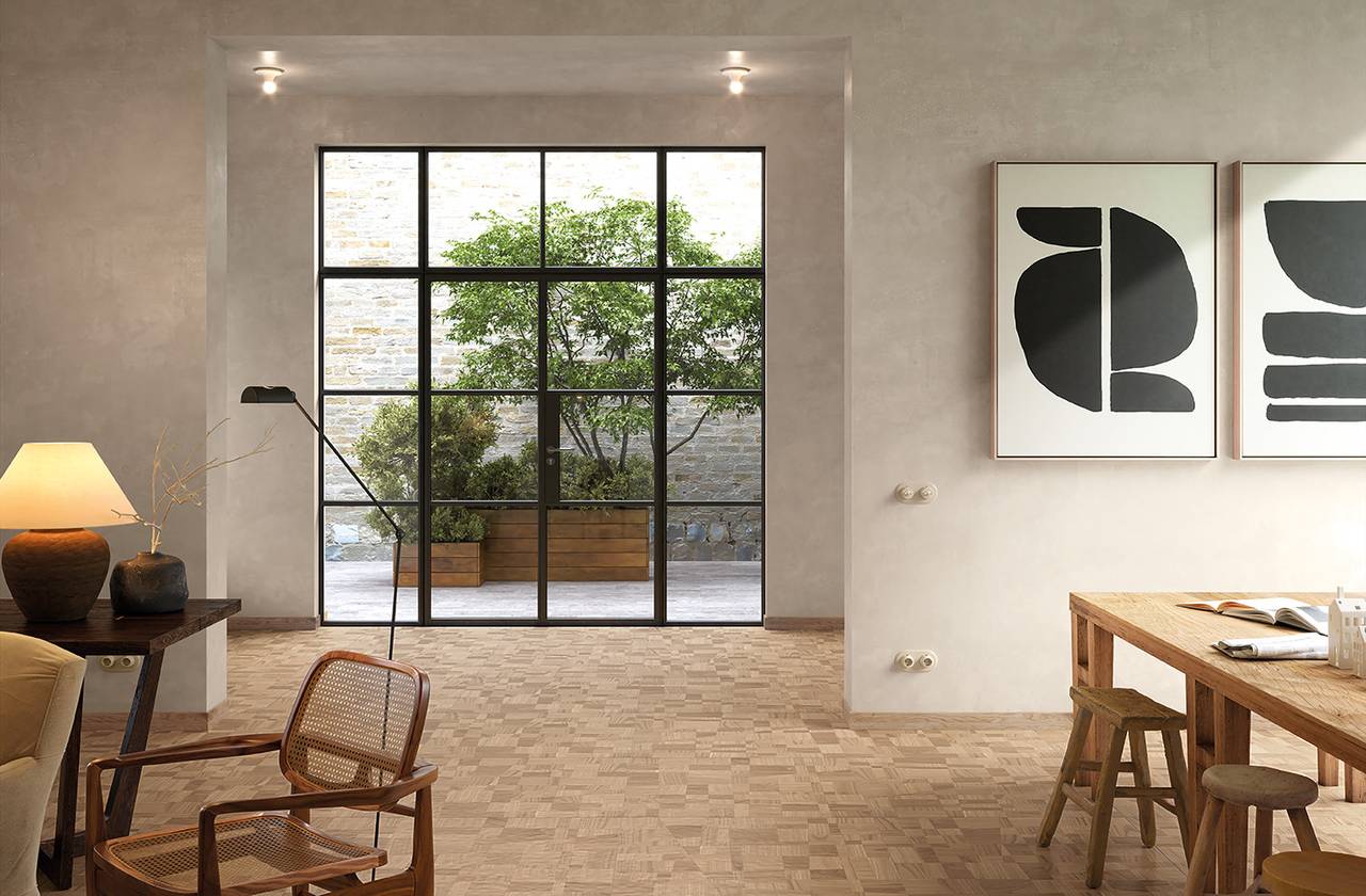 Raumabbildung Hous, gestaltet mit Fliesen aus der Kollektion: PLEIN AIR – BEIGE