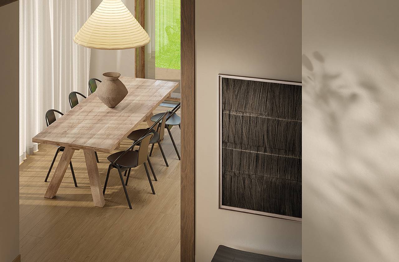 Raumabbildung Hous, gestaltet mit Fliesen aus der Kollektion: PLEIN AIR – BEIGE