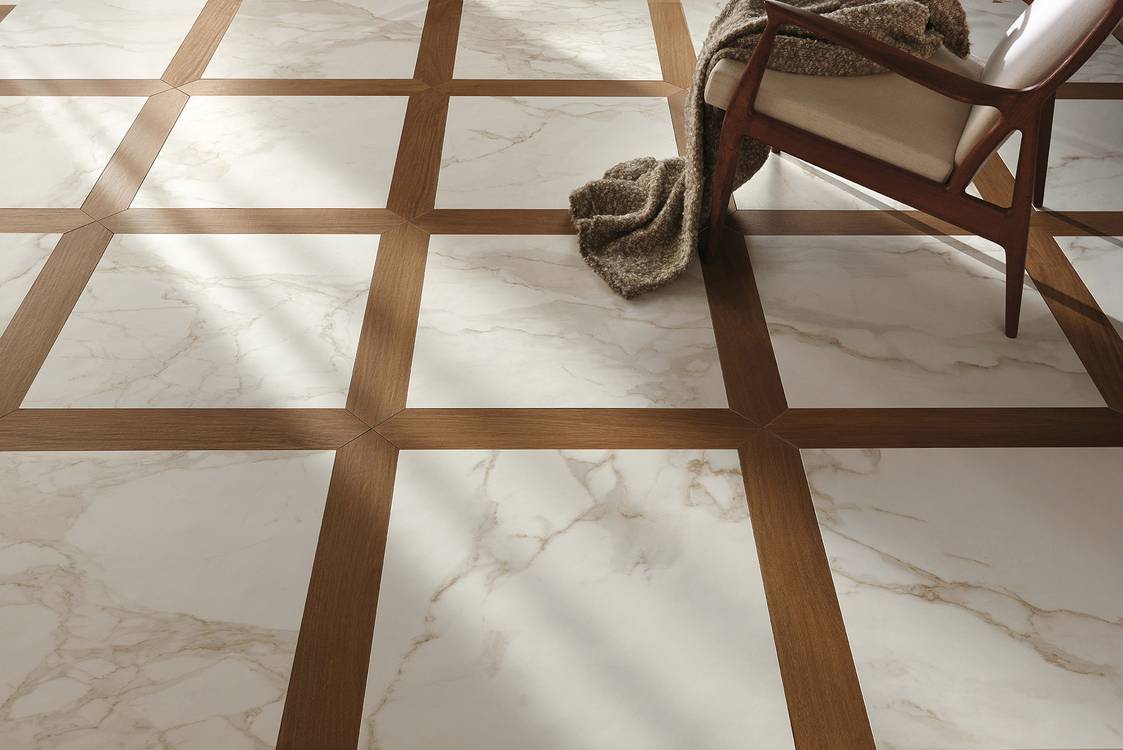 Imagen de ambiente , realizada con baldosas de la colección: ROMA – BLANCO