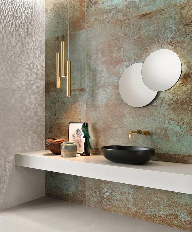 Imagen de ambiente , realizada con baldosas de la colección: OXIDE – OTRAS