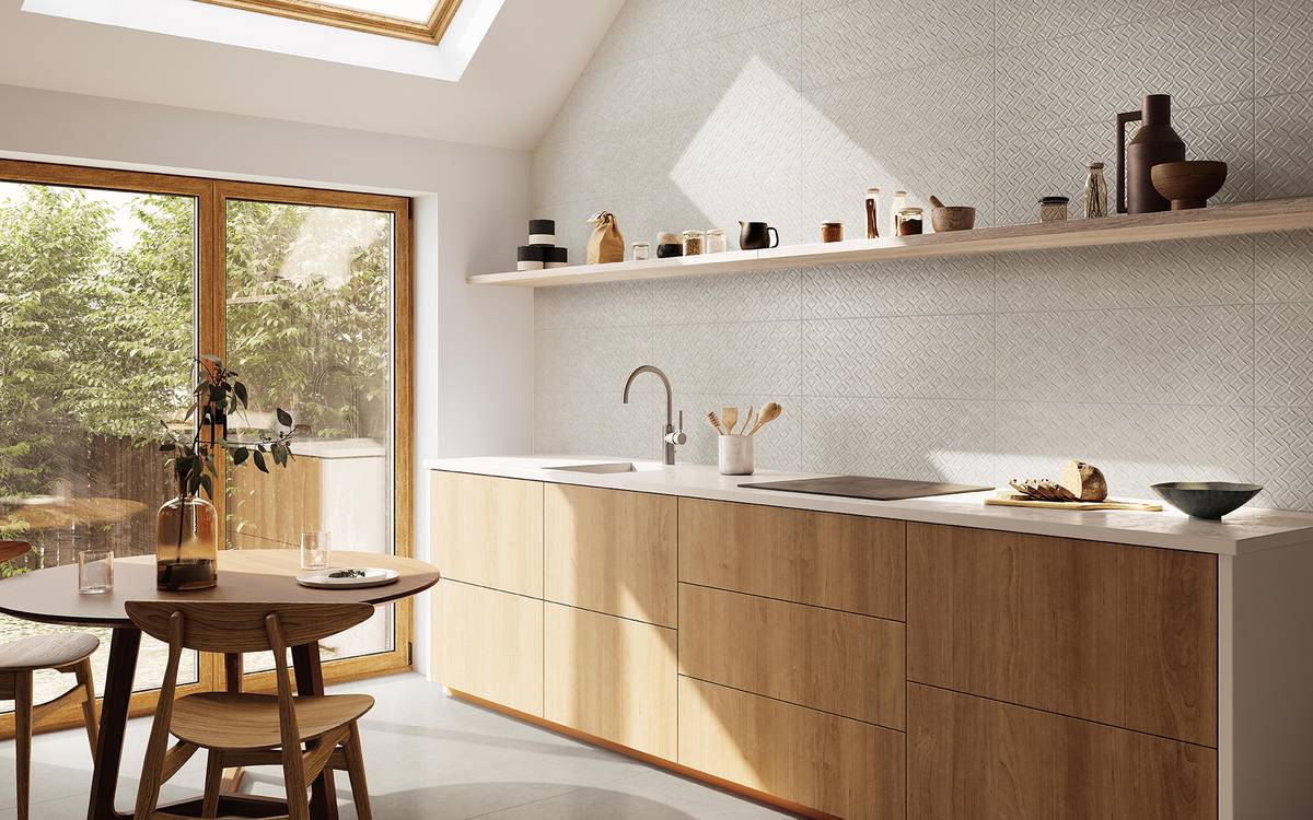 Imagen de ambiente , realizada con baldosas de la colección: SHEER – GRIS