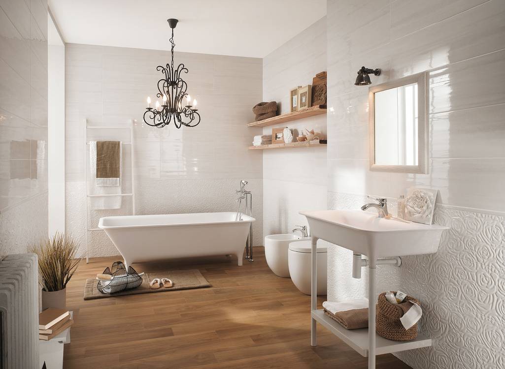 Imagen de ambiente , realizada con baldosas de la colección: LUMINA 25x75 – 