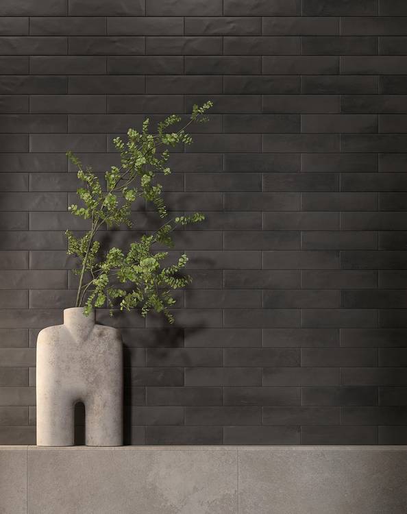 Imagen de ambiente , realizada con baldosas de la colección: STILL – NEGRO