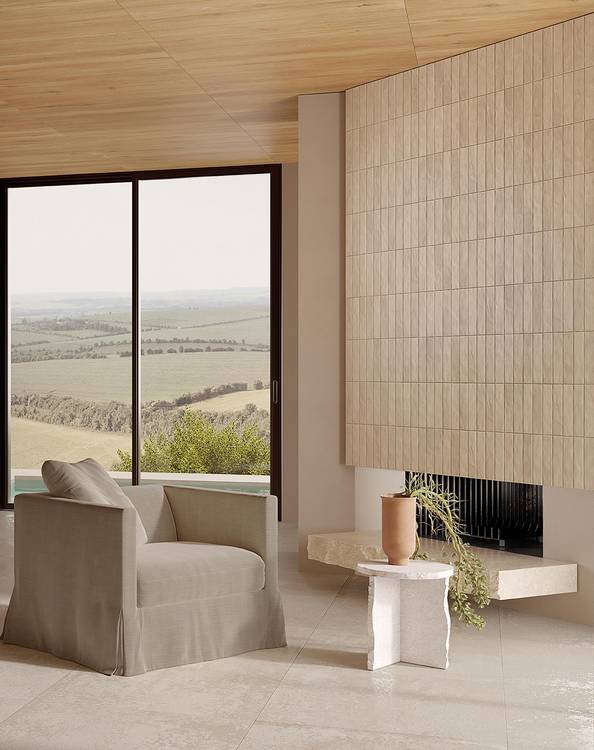 Imagen de ambiente , realizada con baldosas de la colección: STILL – BEIGE