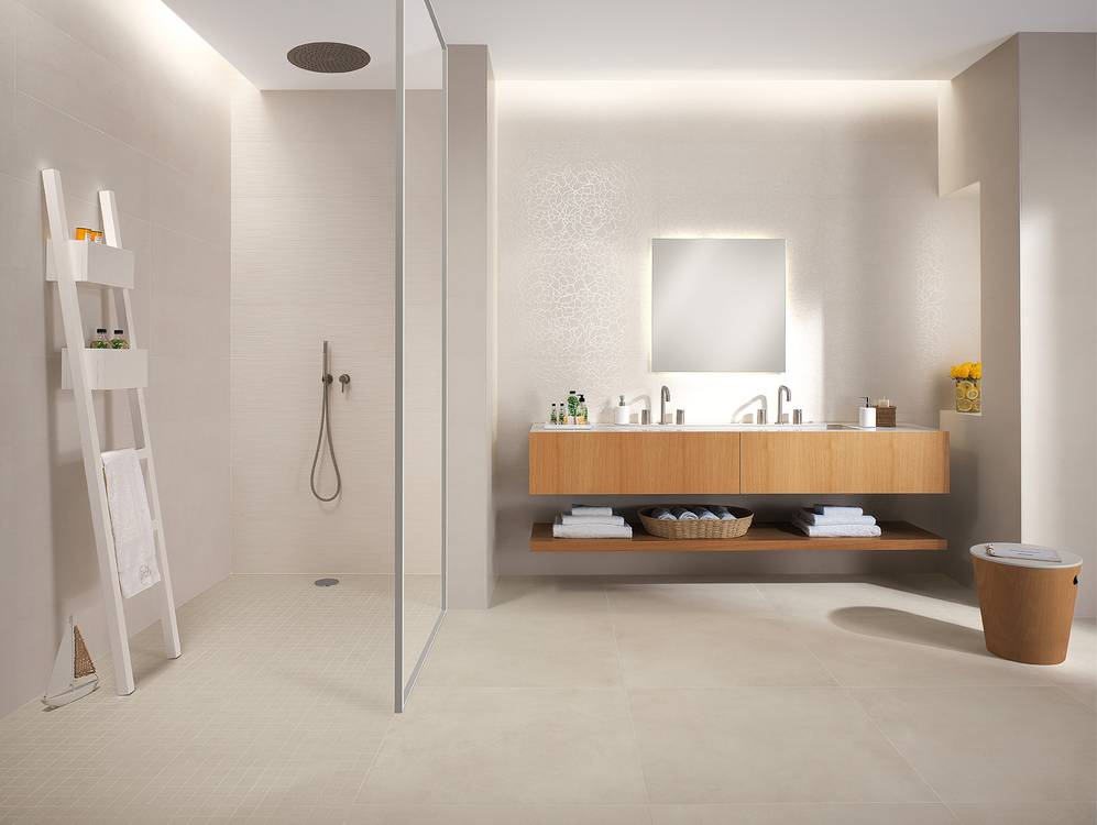 Imagen de ambiente Baño, realizada con baldosas de la colección: SUMMER – BLANCO