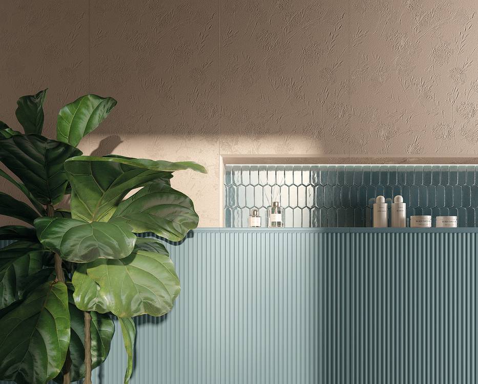 Imagen de ambiente , realizada con baldosas de la colección: TRUE COLOR – Blu, GRIS