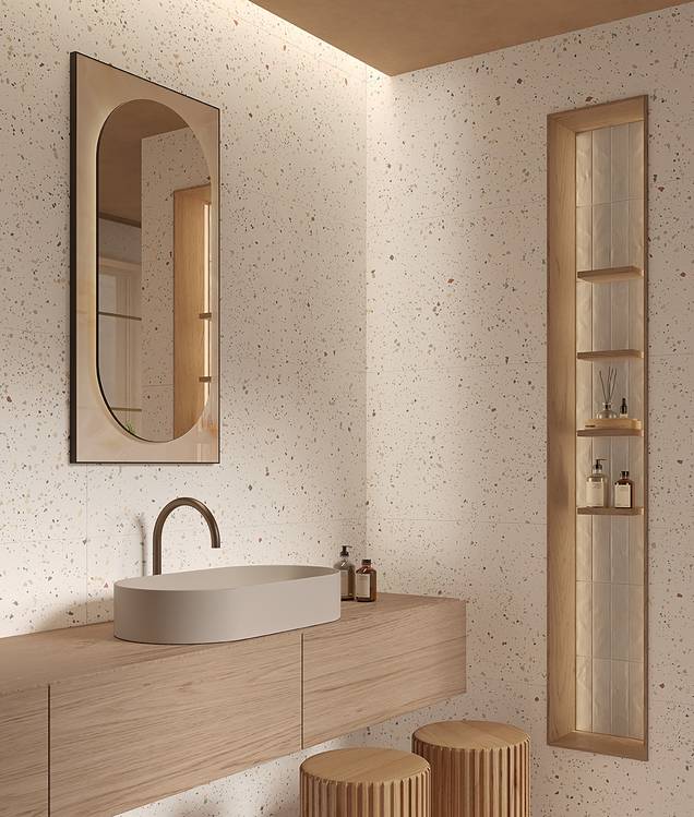 Imagen de ambiente , realizada con baldosas de la colección: TRUE COLOR – BLANCO