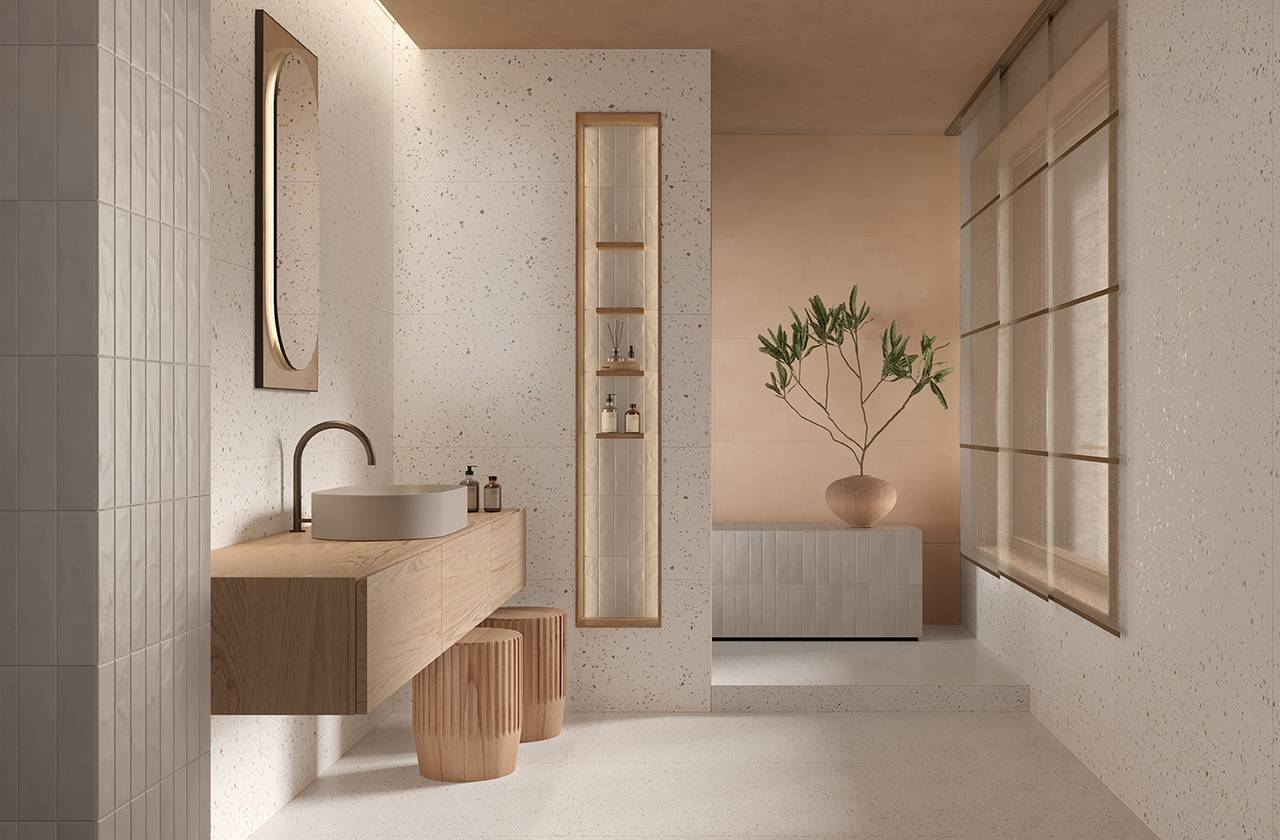 Room view Bathroom, created with tiles from the collection: TRUE COLOR – Other, White