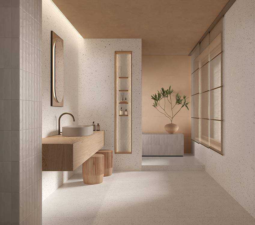 Imagen de ambiente Baño, realizada con baldosas de la colección: TRUE COLOR – OTRAS, BLANCO