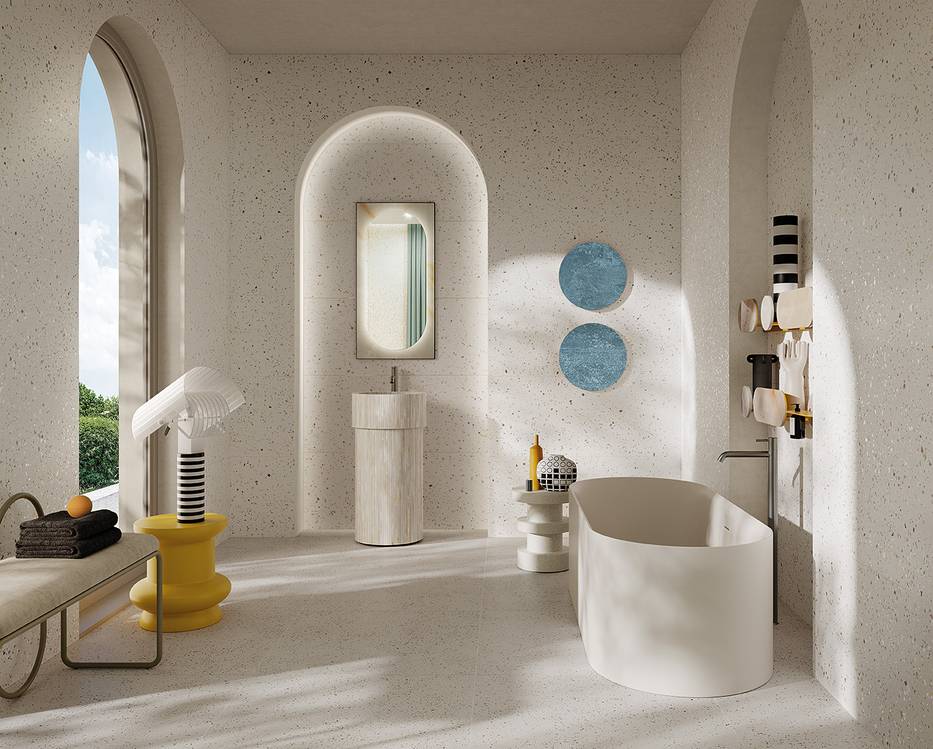 Imagen de ambiente Baño, realizada con baldosas de la colección: TRUE COLOR – BLANCO