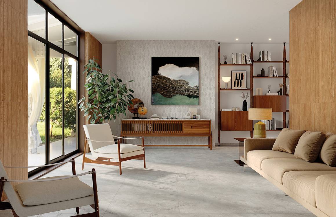 Imagen de ambiente House, realizada con baldosas de la colección: VENTO DEL SUD – BROWN, GRIS