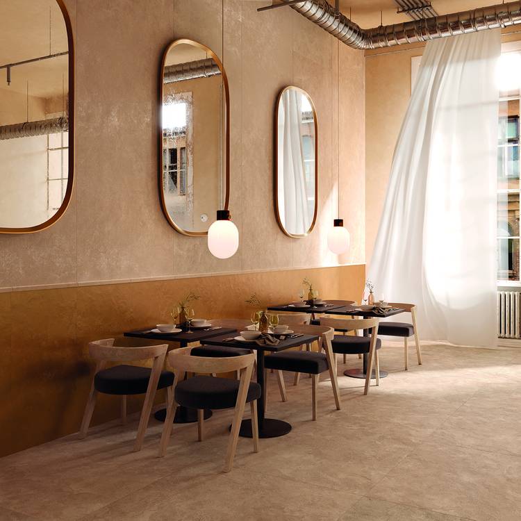 Imagen de ambiente Contrato, realizada con baldosas de la colección: VENTO DEL SUD – BEIGE, OTRAS