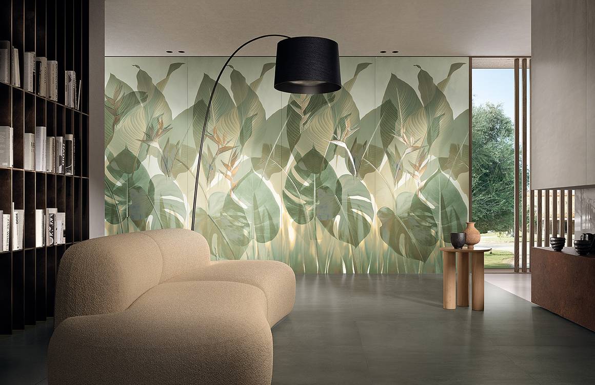 Room view , created with tiles from the collection: FAP MAXXI 120x278 – Brown, Beige, Green