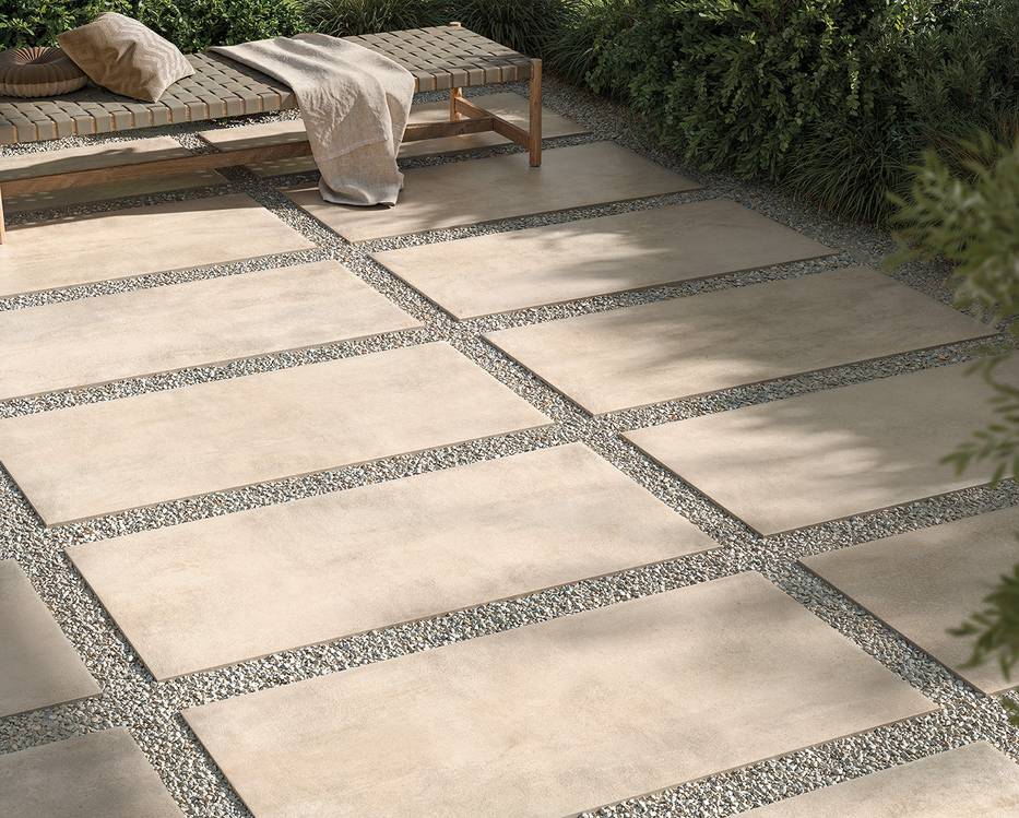 Room view Outdoor, created with tiles from the collection: YLICO – Beige