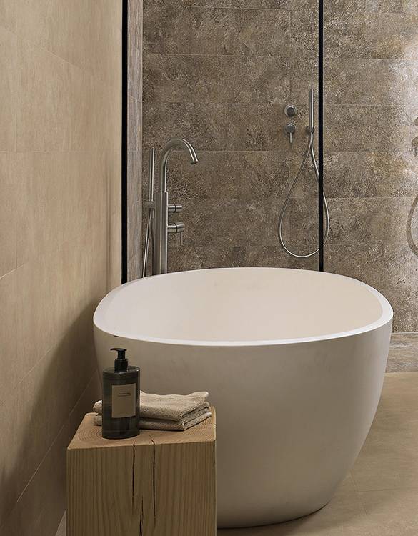 Imagen de ambiente Baño, realizada con baldosas de la colección: NOBU – BEIGE