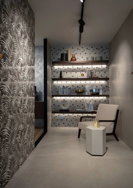 Imagen de ambiente , realizada con baldosas de la colección: MILANO MOOD – BLANCO