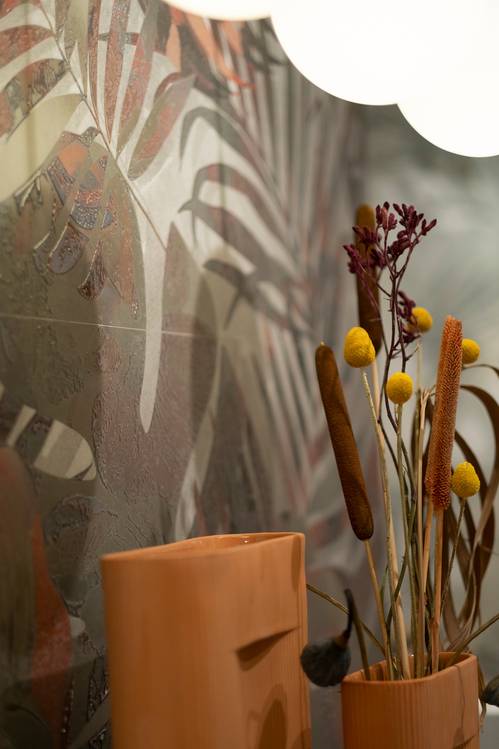 Imagen de ambiente , realizada con baldosas de la colección: FAP MURALS – Verde