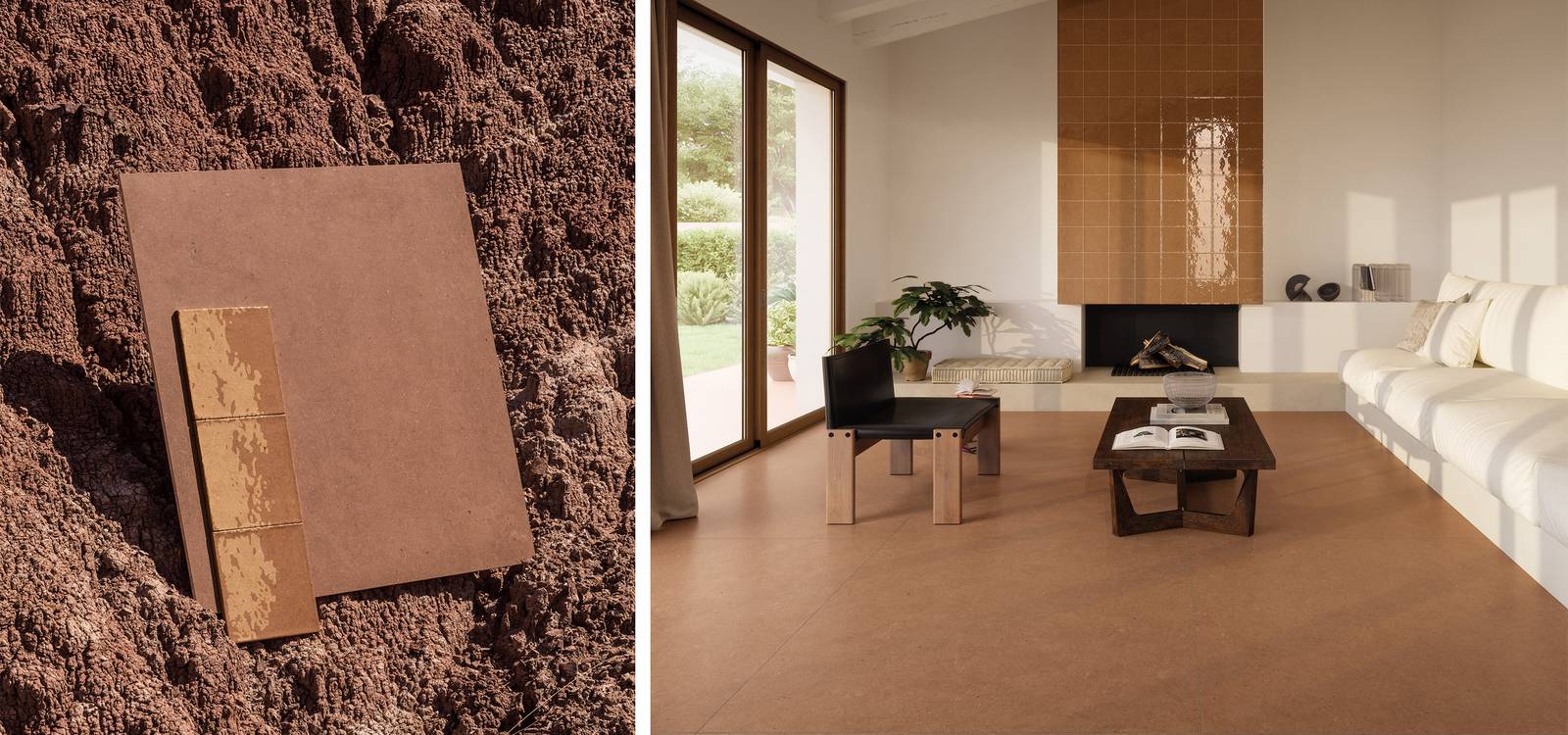 Room view House, created with tiles from the collection: MATERIA PURA porcelain tiles – Other