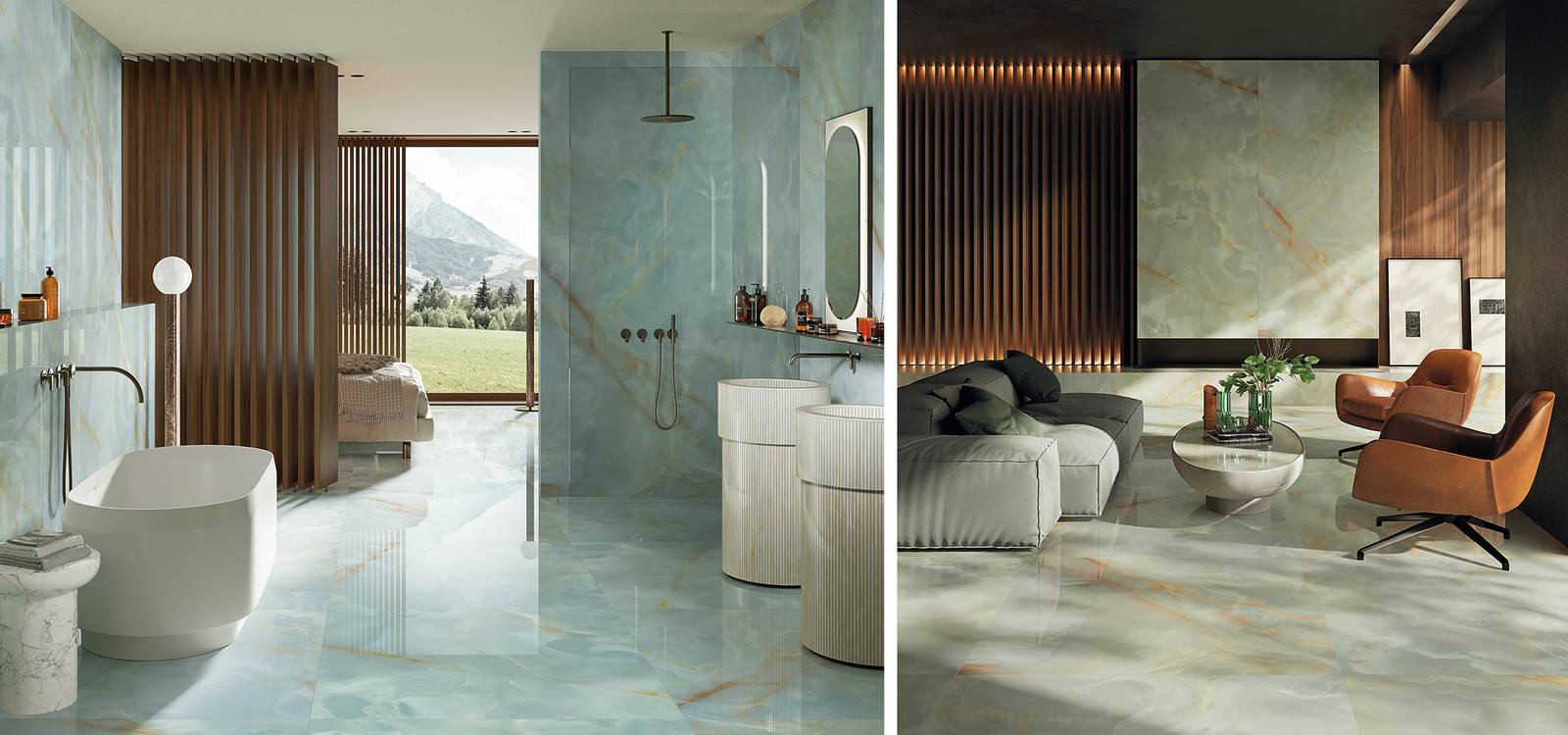 Imagen de ambiente Baño, realizada con baldosas de la colección: GEMME – Rojo