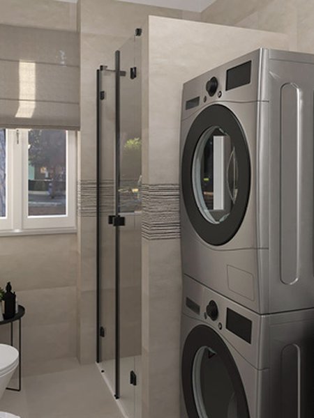 Bathroom design image in Rectangular shape, created with floor tiles SHEER and wall tiles SHEER