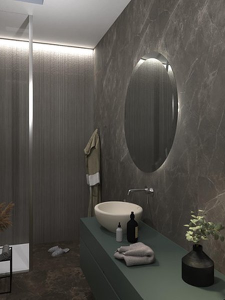 Bathroom design image in Rectangular shape, created with wall tiles ROMA