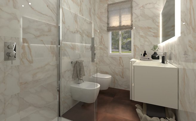 Bathroom design image in Rectangular shape