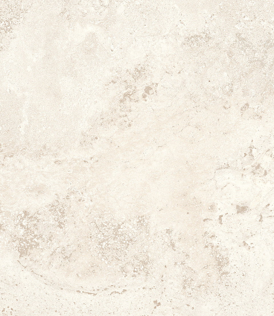 Light stone effect ceramic finish with natural movement and material details in sand and ivory shades.