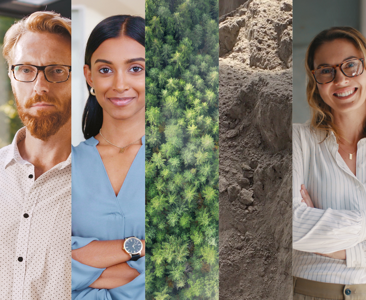 Visual sequence with people, nature and clay, a metaphor for sustainability, expertise and origin of FAP ceramics.