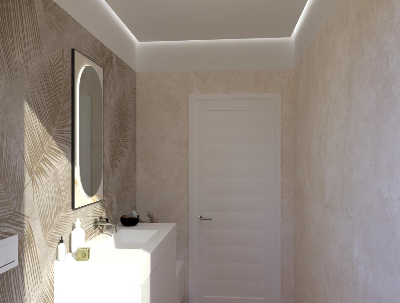Bathroom design image in Rectangular shape, created with floor tiles ROOTS and wall tiles VENTO DEL SUD