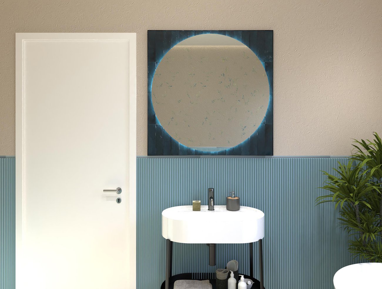 Bathroom design image in Rectangular shape, created with floor tiles PLEIN AIR and wall tiles TRUE COLOR