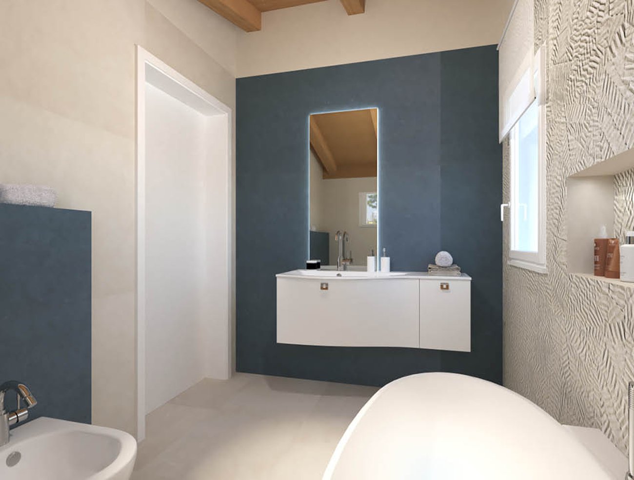 Bathroom design image in Squared shape, created with wall tiles BLOOM