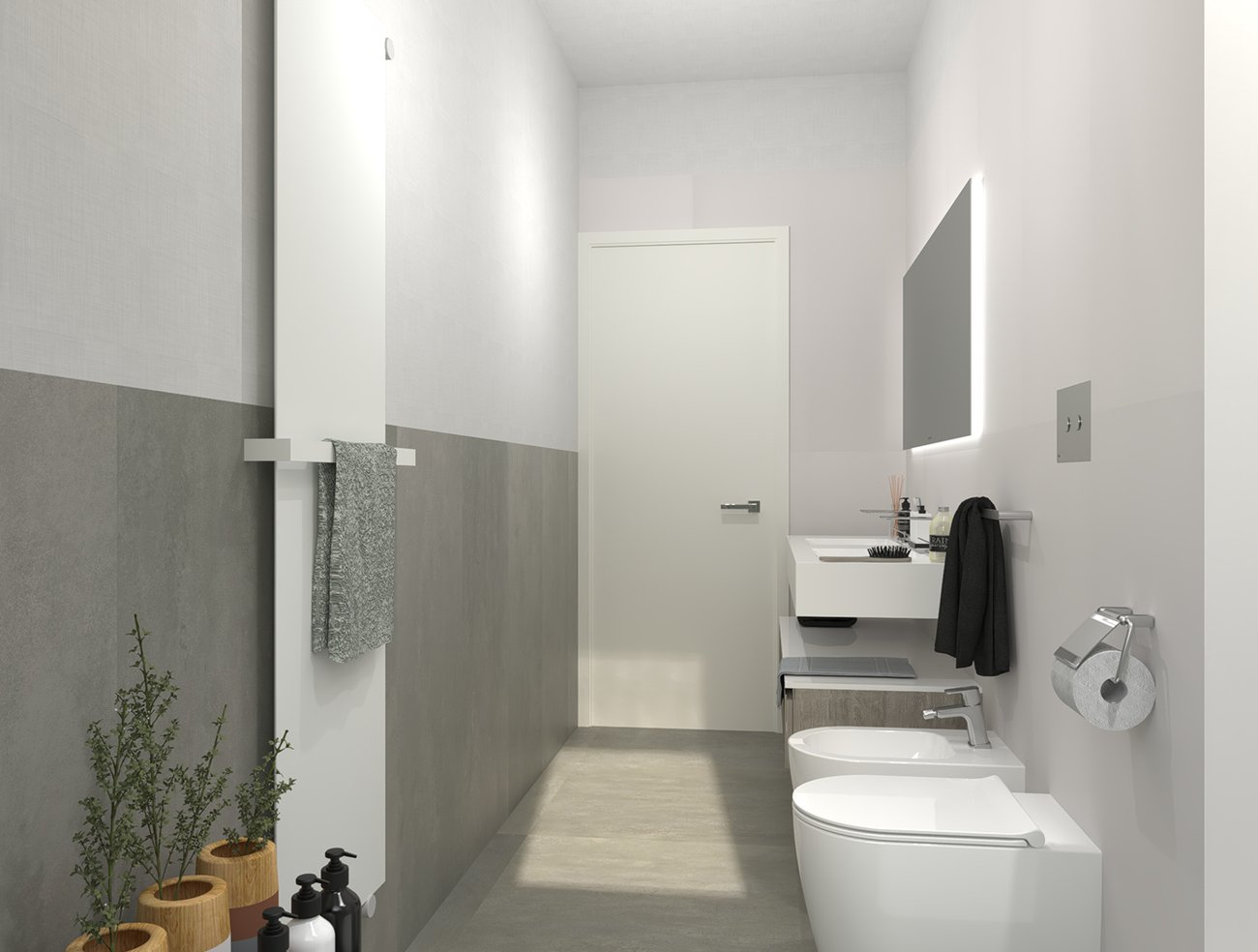 Bathroom design image in Rectangular shape, created with wall tiles YLICO, MILANO MOOD