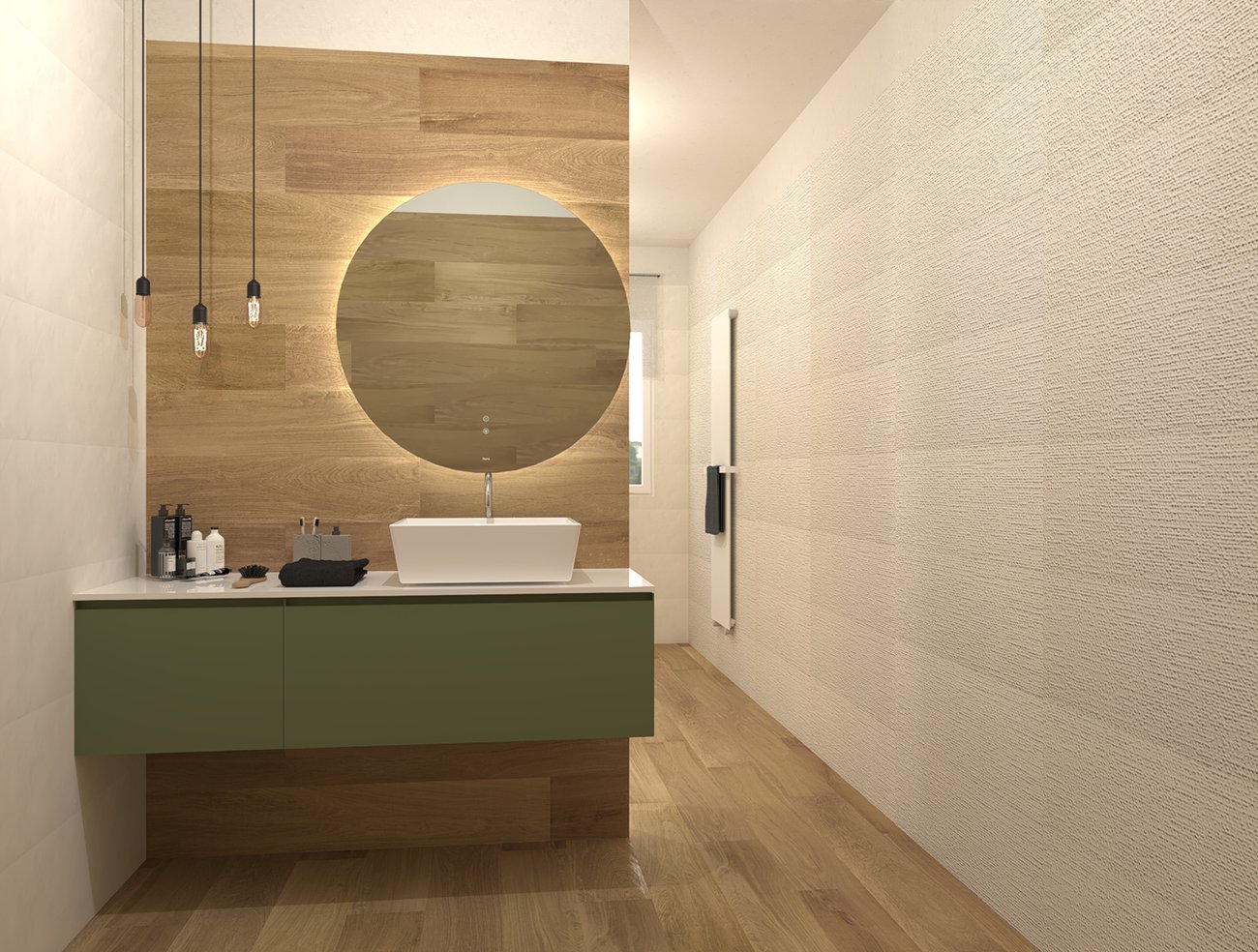 Bathroom design image in Rectangular shape, created with floor tiles FAPNEST