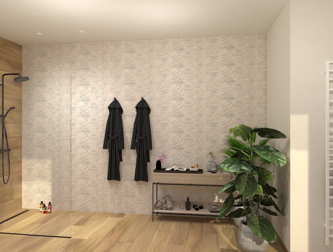 Bathroom design image in Rectangular shape, created with floor tiles FAPNEST and wall tiles NOBU