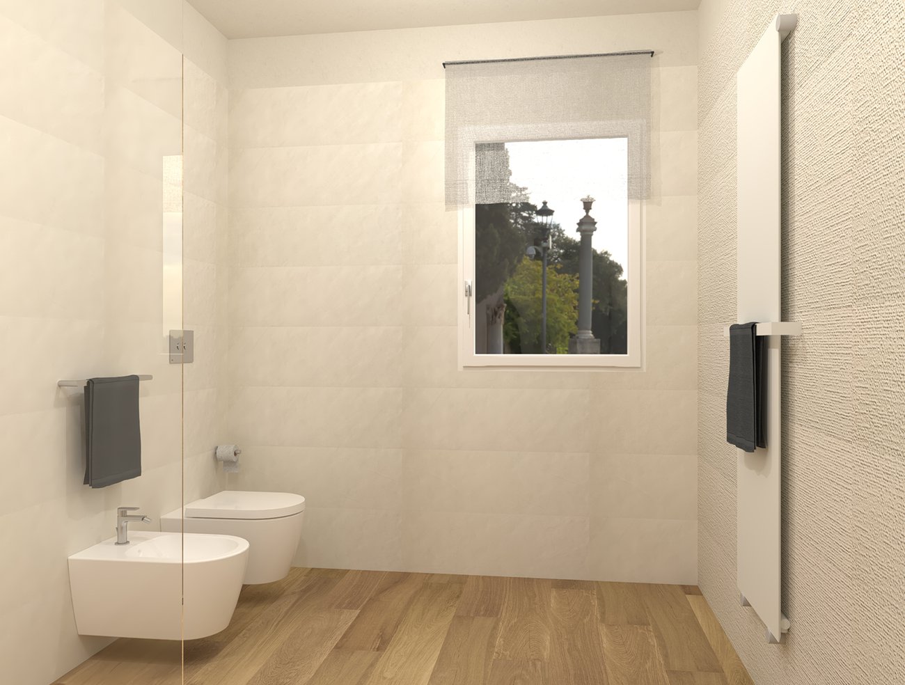 Bathroom design image in Rectangular shape, created with floor tiles FAPNEST