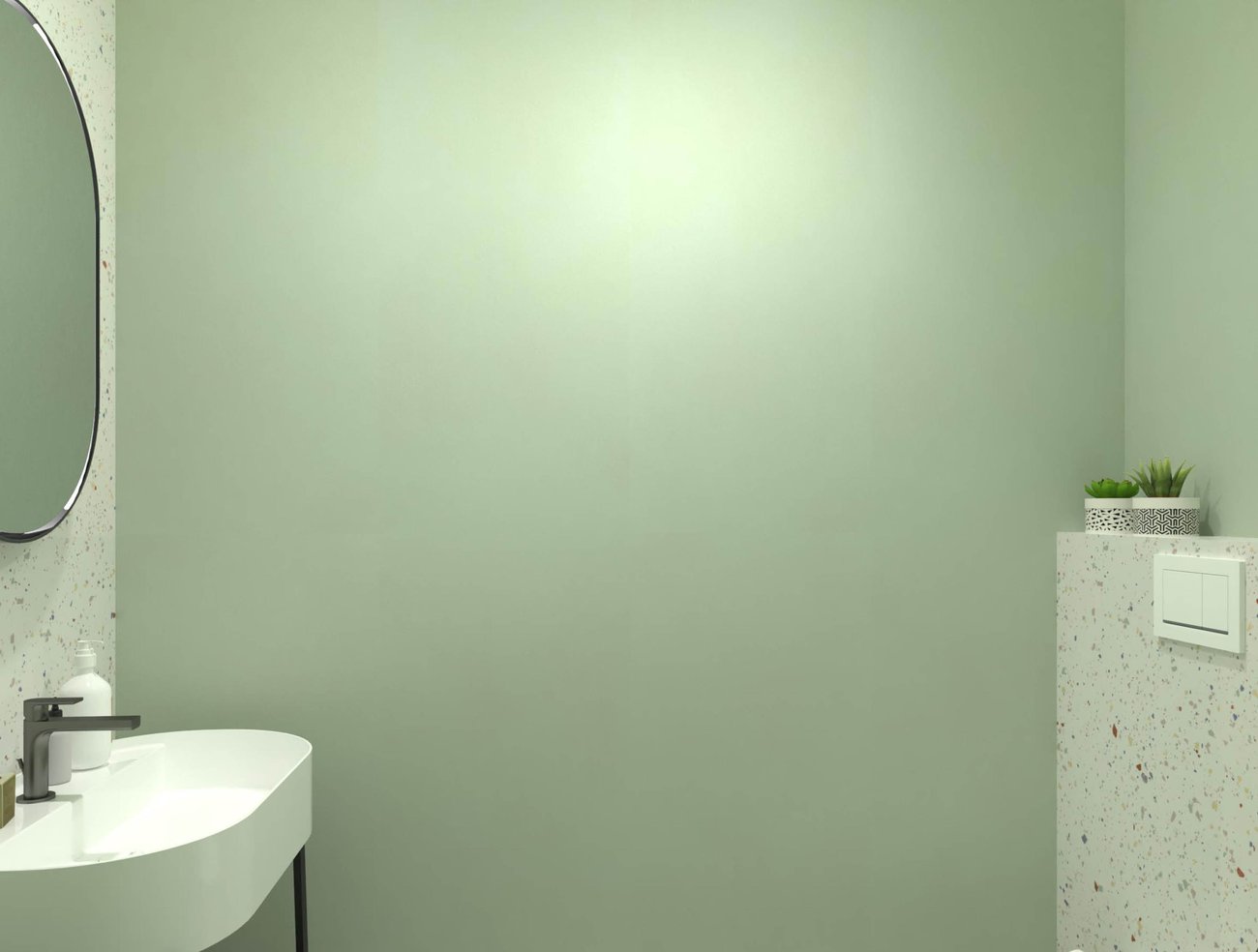Bathroom design image in Rectangular shape, created with floor tiles MILANO MOOD and wall tiles MATERIA BRILLANTE, TRUE COLOR